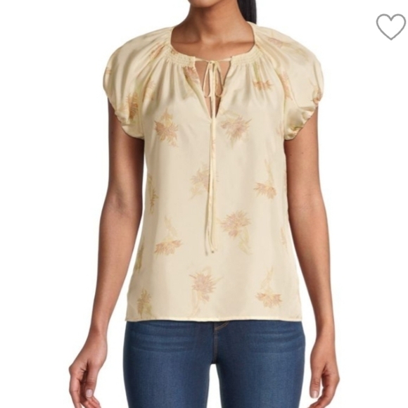 Rebecca Taylor Nora Short Sleeve Silk Blouse - Picture 1 of 15